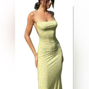 Floral maxi dress with low back